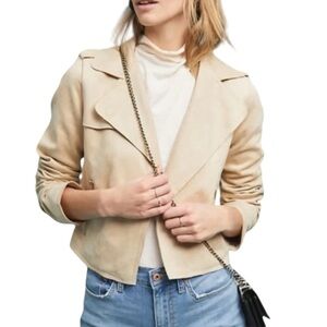 Anthropologie - Crop Moto Micro-Suede Jacket Sz XS